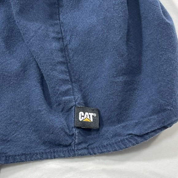 Caterpillar CAT Shirt Men's Sz‎ Medium Navy Blue Button Down Long Sleeve Pockets - Picture 9 of 11